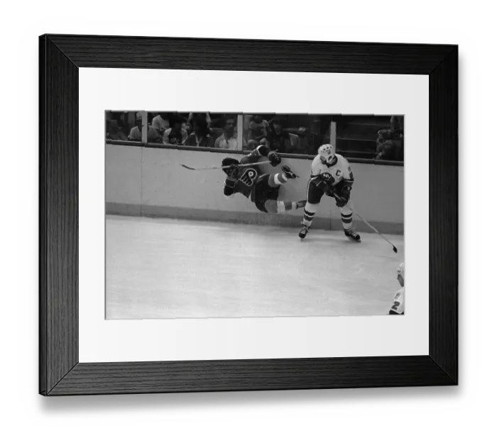 Framed Print : Denis Potvin Knocking Reggie Leach Off His Feet Framed Print : Denis Potvin Knocking Reggie Leach Off His Feet