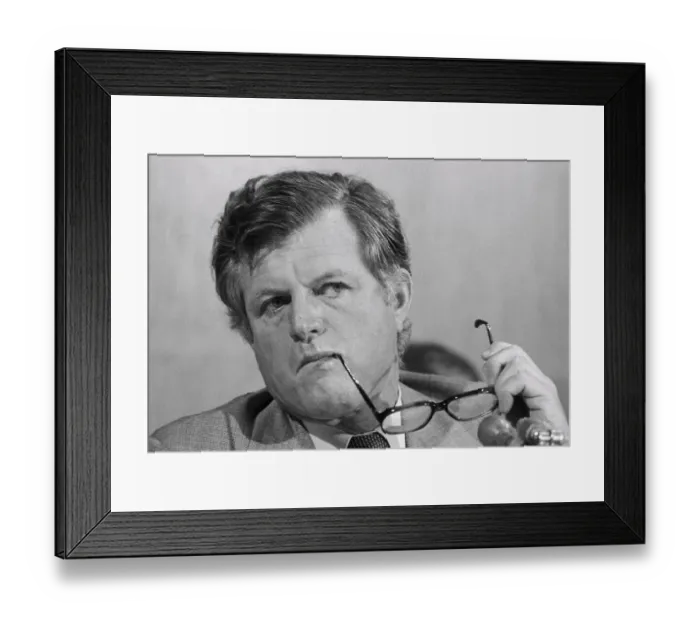 Framed Print : Edward M. Kennedy with Glasses in Mouth Framed Print : Edward M. Kennedy with Glasses in Mouth