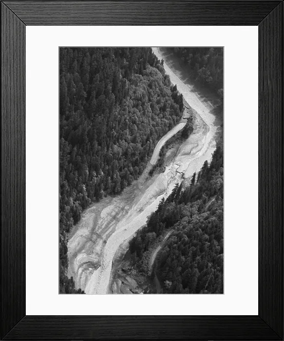 Framed Print : Aerial Flood Of Road Surrounded By Trees