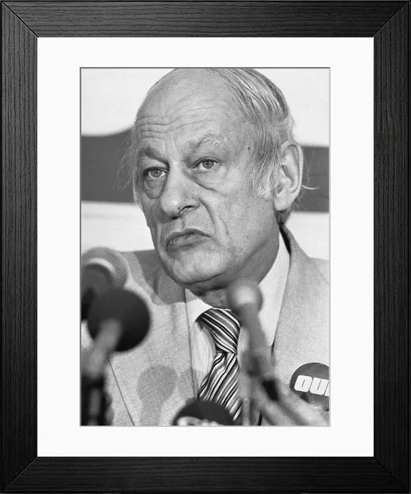 Framed Print : Quebec Premier Rene Levesque Closeup