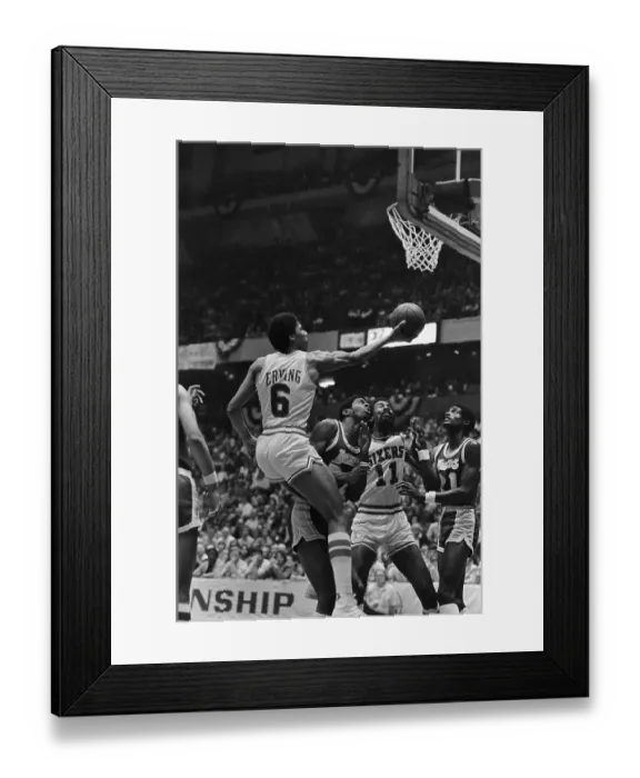 Framed Print : Julius Erving Going up for Basket Framed Print : Julius Erving Going up for Basket