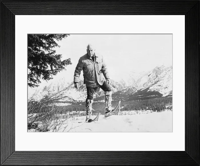 Framed Print : Lee Marvin Wearing Snow Shoes Framed Print : Lee Marvin Wearing Snow Shoes