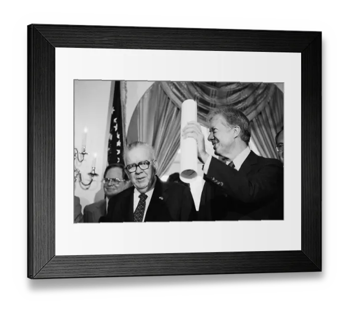Framed Print : President Carter Holds Scroll at Ceremonies Framed Print : President Carter Holds Scroll at Ceremonies