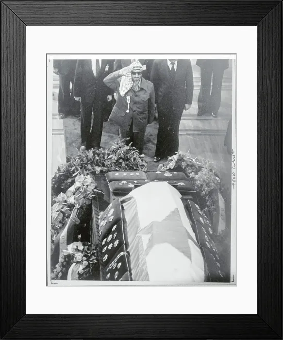 Framed Print : Yassar Arafat Saluting Josip Broz Tito's Coffin Framed Print : Yassar Arafat Saluting Josip Broz Tito's Coffin