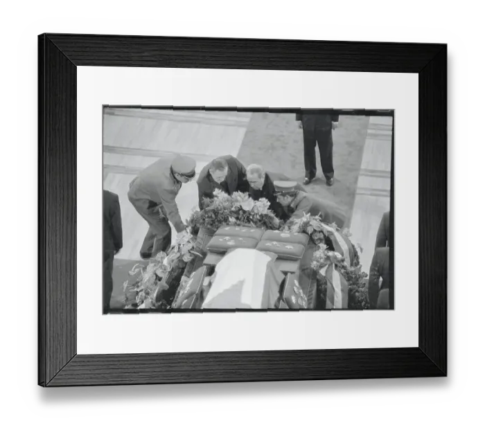 Framed Print : Leonard Brezhnev and Andre Gromyko Kneel Placing a Wreath
