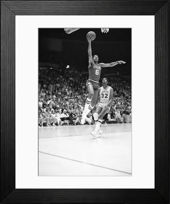 Framed Print : Julius Erving Going for Layup in Playoff Game Framed Print : Julius Erving Going for Layup in Playoff Game