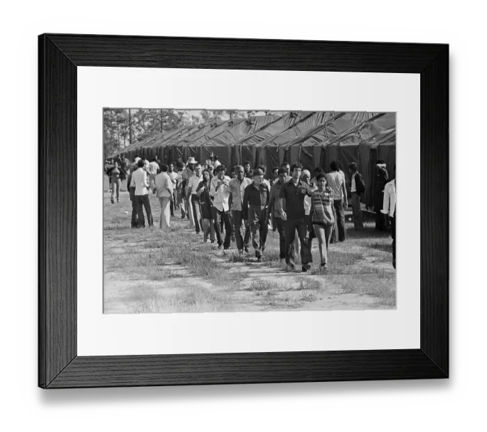 Framed Print : Cuban Refugees Marching Together Framed Print : Cuban Refugees Marching Together