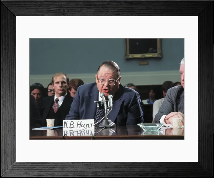 Framed Print : Nelson Bunker Hunt Before Subcommittee Framed Print : Nelson Bunker Hunt Before Subcommittee