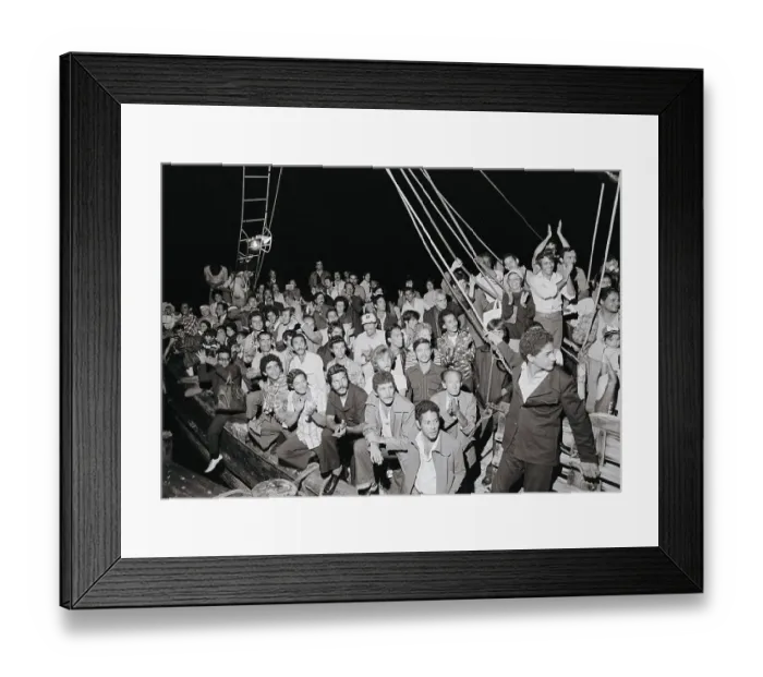 Framed Print : Cuban Refugees Waiting on a Boat Framed Print : Cuban Refugees Waiting on a Boat