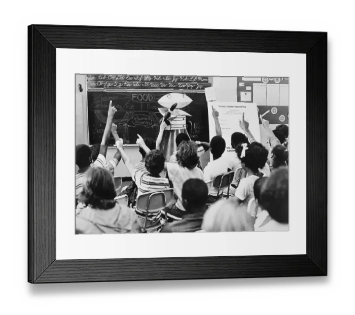 Framed Print : Children Responding to the Nutro Teacher Framed Print : Children Responding to the Nutro Teacher