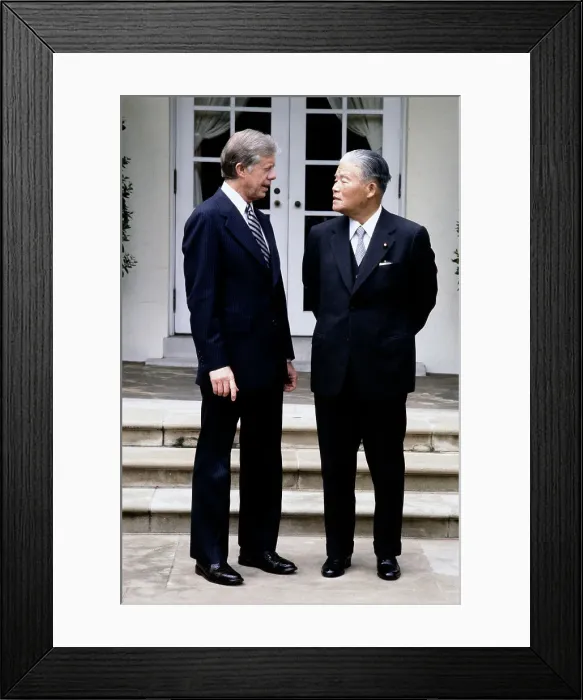 Framed Print : Jimmy Carter And Masayoshi Ohira