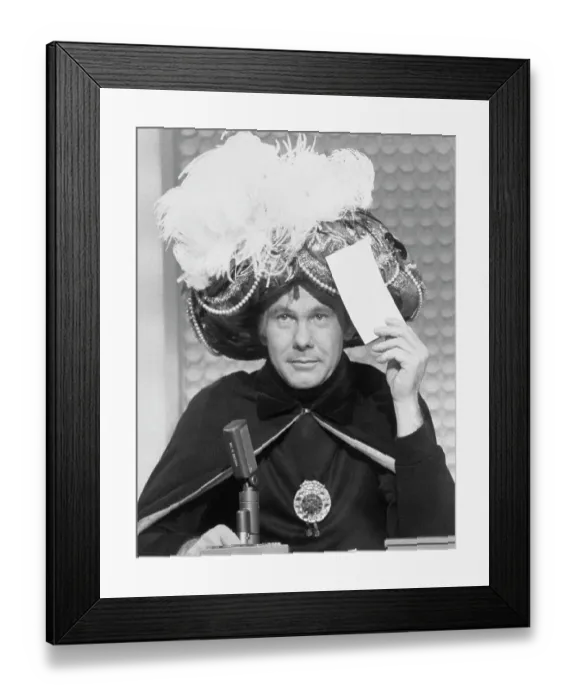 Framed Print : Television Host Johnny Carson as Carnac the Magnificent Framed Print : Television Host Johnny Carson as Carnac the Magnificent