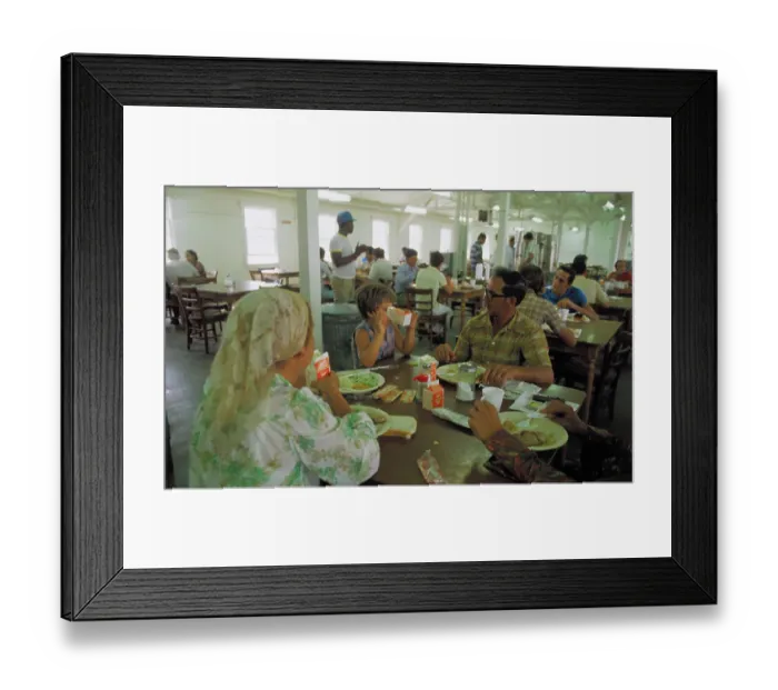 Framed Print : Cuban Refugees Enjoying Meal Framed Print : Cuban Refugees Enjoying Meal