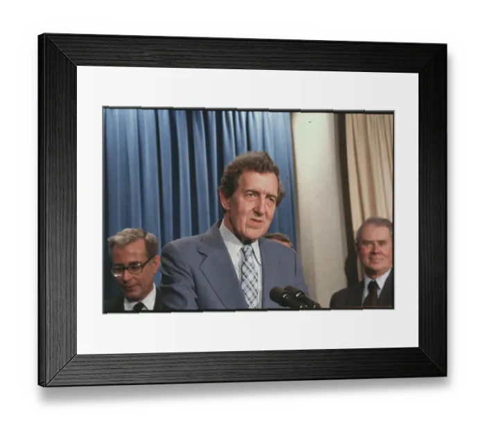 Framed Print : Edmund Muskie at News Conference Framed Print : Edmund Muskie at News Conference