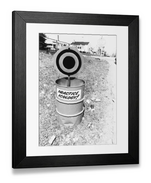 Framed Print : Bull's Eye Trash Can Framed Print : Bull's Eye Trash Can