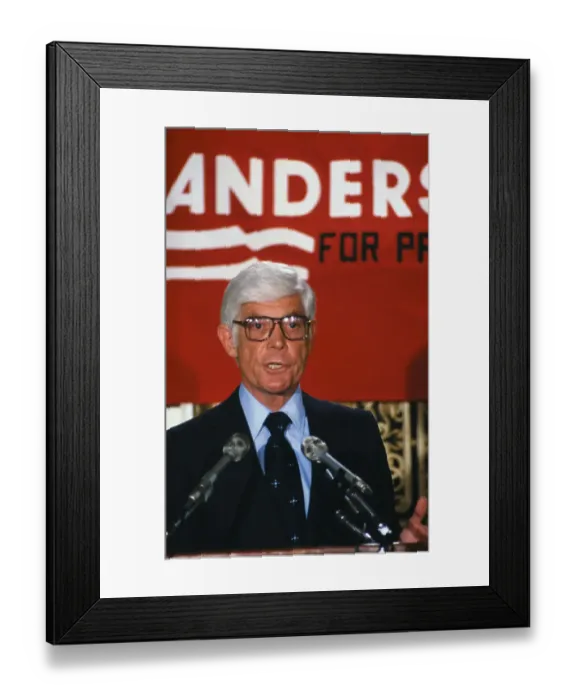 Framed Print : John Anderson at News Conference Framed Print : John Anderson at News Conference