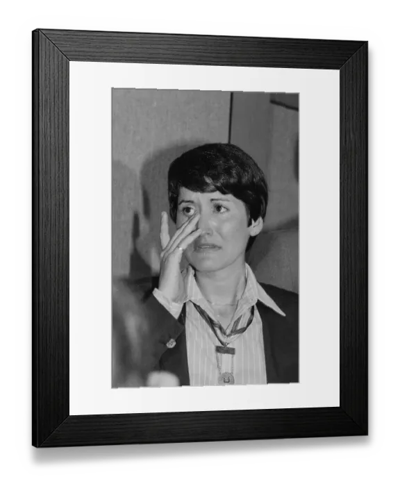 Framed Print : Close Up of Rosie Ruiz Wiping Away Tear Framed Print : Close Up of Rosie Ruiz Wiping Away Tear