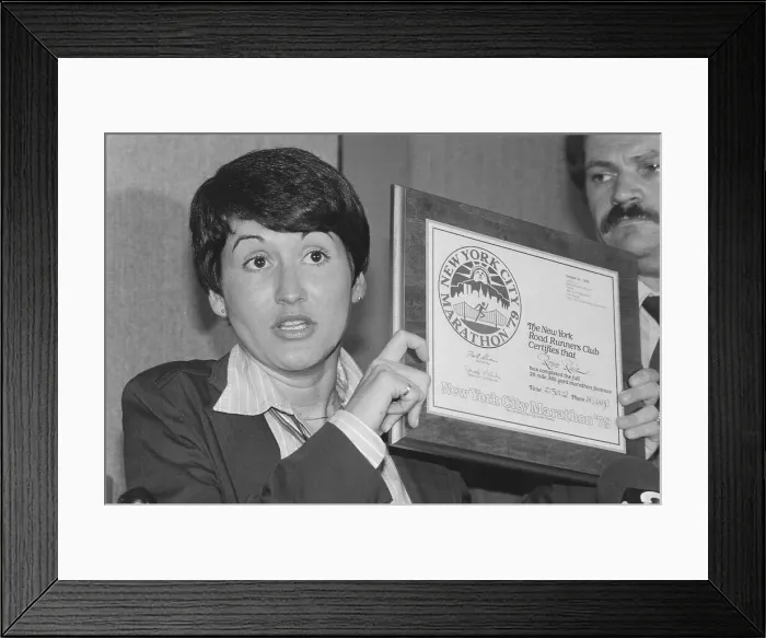 Framed Print : Rosie Ruiz Holding Certificate from NYC Marathon Framed Print : Rosie Ruiz Holding Certificate from NYC Marathon