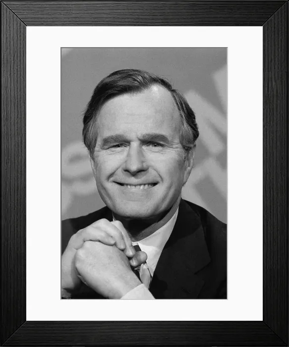 Framed Print : Portrait of George Bush Smiling Framed Print : Portrait of George Bush Smiling
