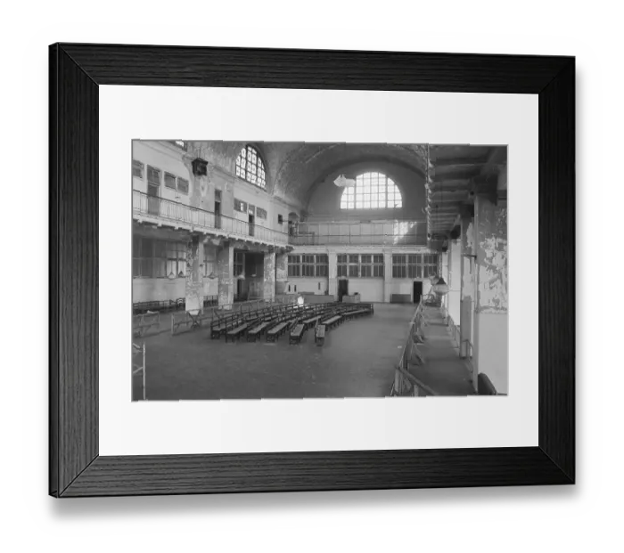 Framed Print : Empty Great Hall At Ellis Island