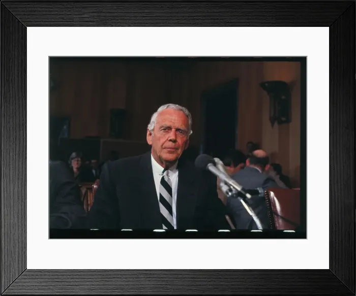 Framed Print : Clark Gifford Speaking into Microphones Framed Print : Clark Gifford Speaking into Microphones