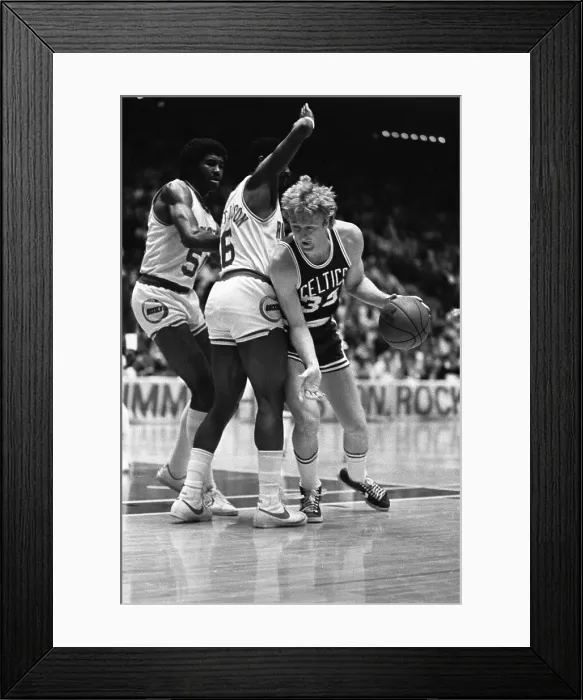 Framed Print : Houston Rockets Guarding Larry Bird Framed Print : Houston Rockets Guarding Larry Bird