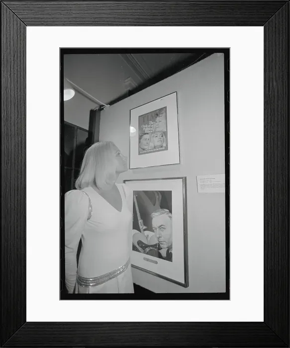 Framed Print : Joan Kennedy Looking at Time Magazine Cover Framed Print : Joan Kennedy Looking at Time Magazine Cover