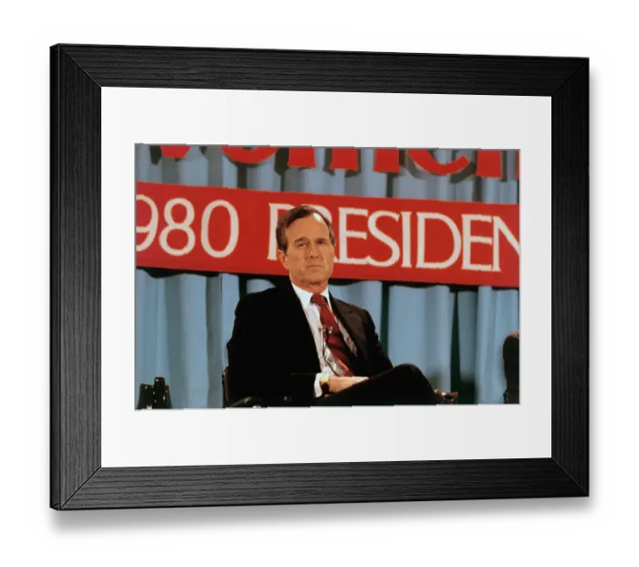 Framed Print : George Bush Looking Serious Framed Print : George Bush Looking Serious