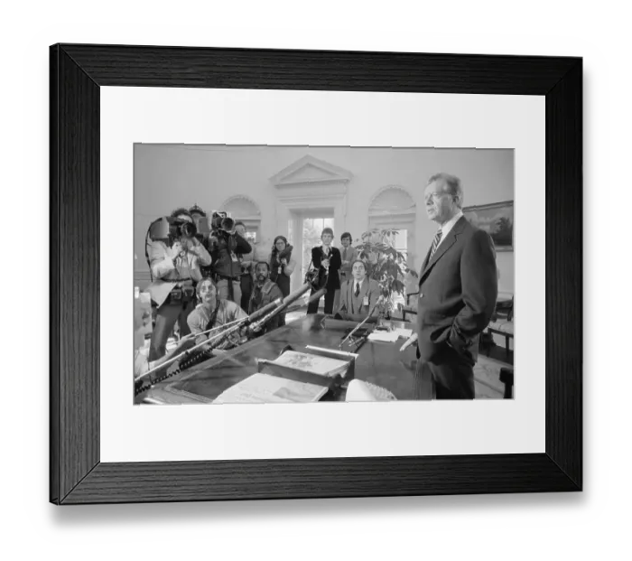 Framed Print : Presient Carter Speaking to Reporters Framed Print : Presient Carter Speaking to Reporters
