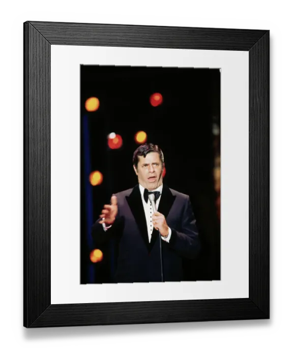 Framed Print : Comedian Jerry Lewis with Microphone on Stage Framed Print : Comedian Jerry Lewis with Microphone on Stage