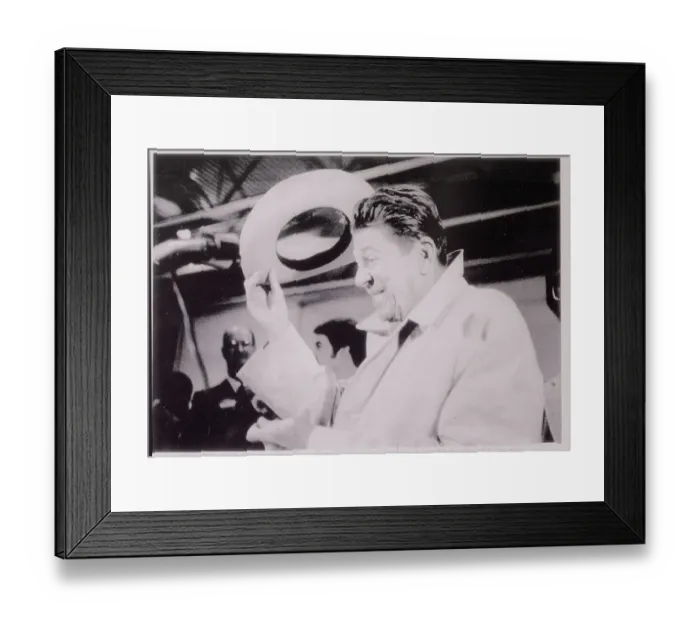 Framed Print : Ronald Reagan Tipping His Hat Framed Print : Ronald Reagan Tipping His Hat