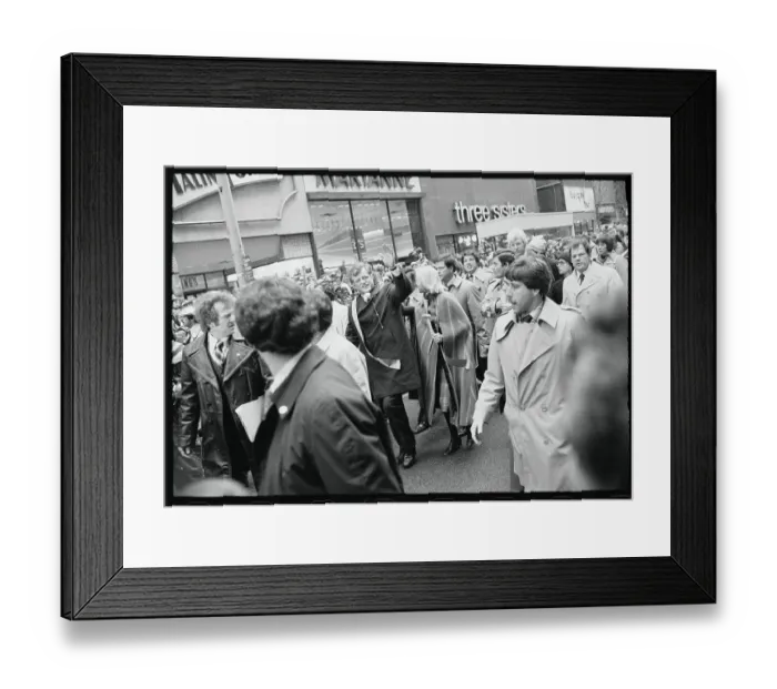 Framed Print : Edward M. Kennedy Waving to the Crowd