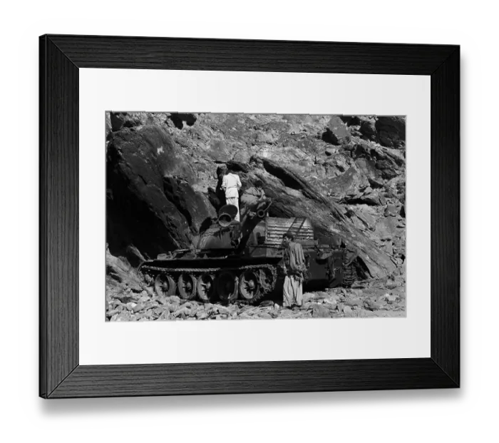 Framed Print : Troops on and Around Destroyed Tank Framed Print : Troops on and Around Destroyed Tank