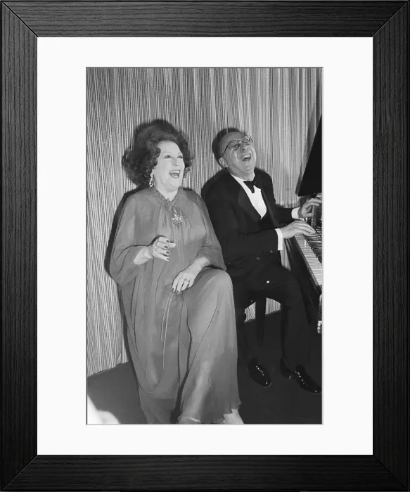Framed Print : Sammy Cahn And Ethel Merman Seated At Pi Framed Print : Sammy Cahn And Ethel Merman Seated At Pi
