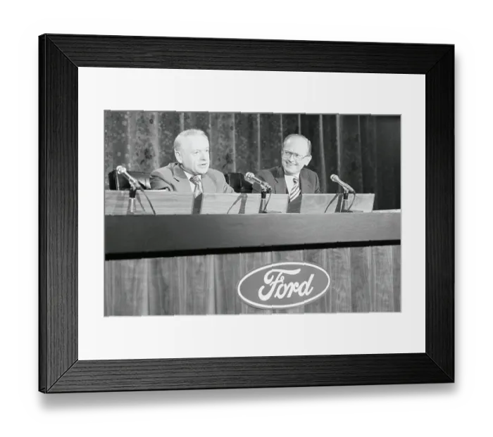 Framed Print : Donald Peterson and Philip Caldwell Speaking Framed Print : Donald Peterson and Philip Caldwell Speaking
