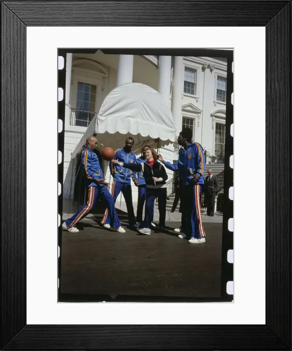 Framed Print : Rosalynn Carter with Members of Harlem Globetrotters