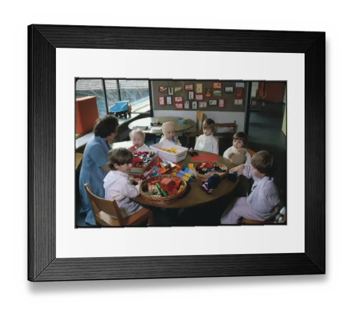 Framed Print : Children Playing with Blocks Framed Print : Children Playing with Blocks