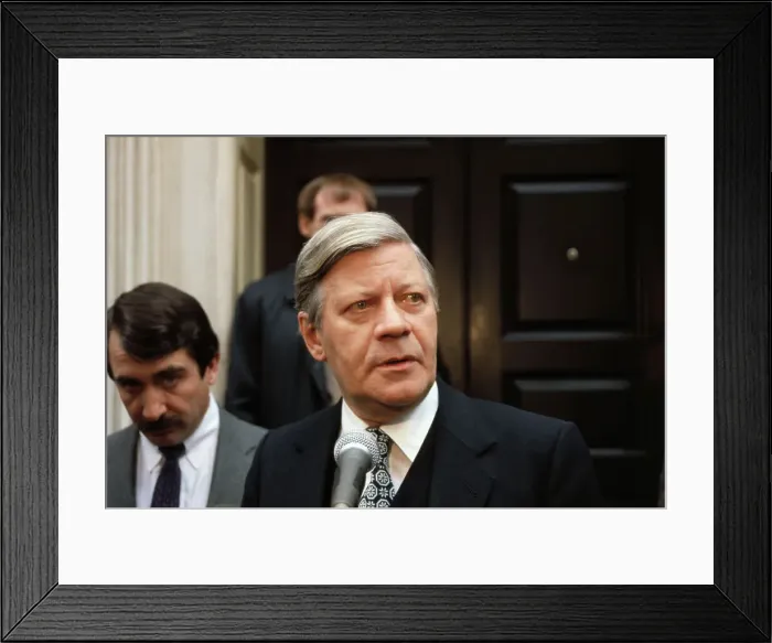 Framed Print : Helmut Schmidt at Microphones Framed Print : Helmut Schmidt at Microphones