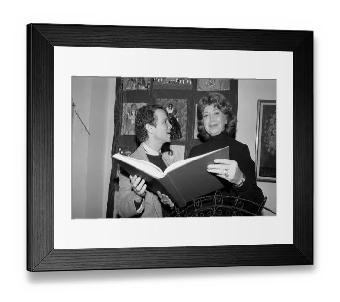 Framed Print : Beverly Sills and Joel Grey Look at Script Framed Print : Beverly Sills and Joel Grey Look at Script