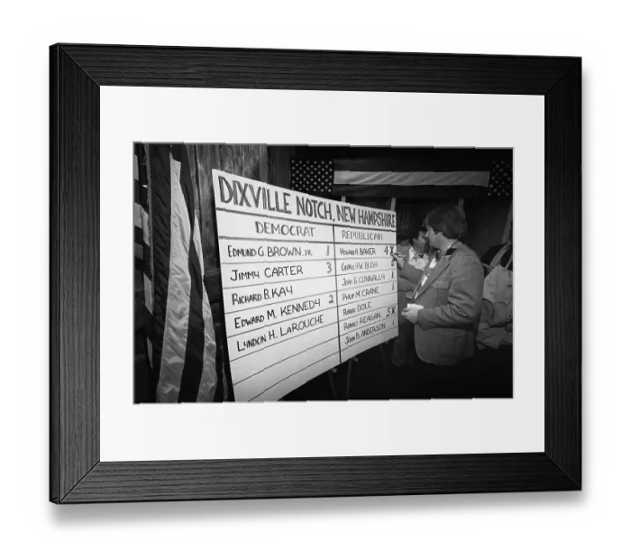 Framed Print : New Hampshire Vote Scorer Writing on Scoreboard Framed Print : New Hampshire Vote Scorer Writing on Scoreboard