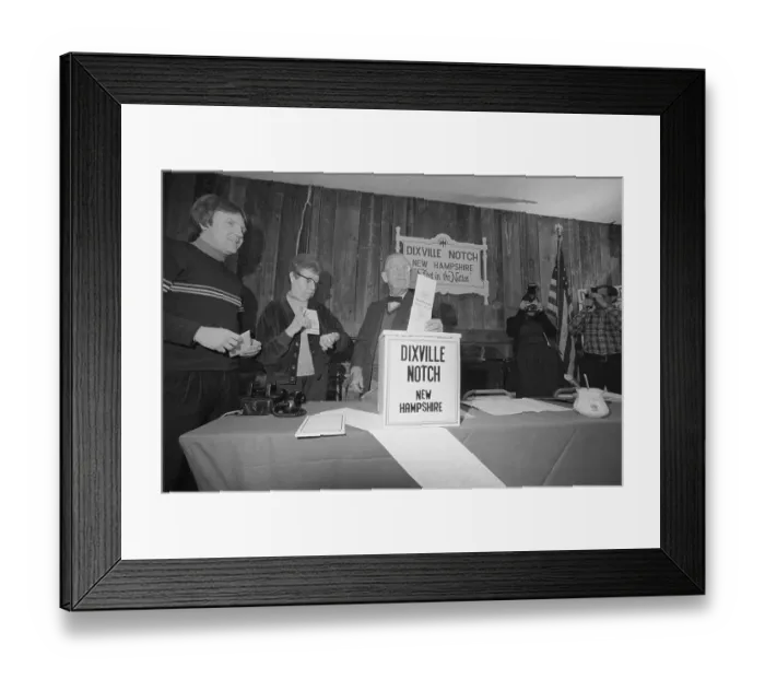 Framed Print : New Hampshire Primary Voter Casting First American Ballot of Nineteen Eighty Framed Print : New Hampshire Primary Voter Casting First American Ballot of Nineteen Eighty