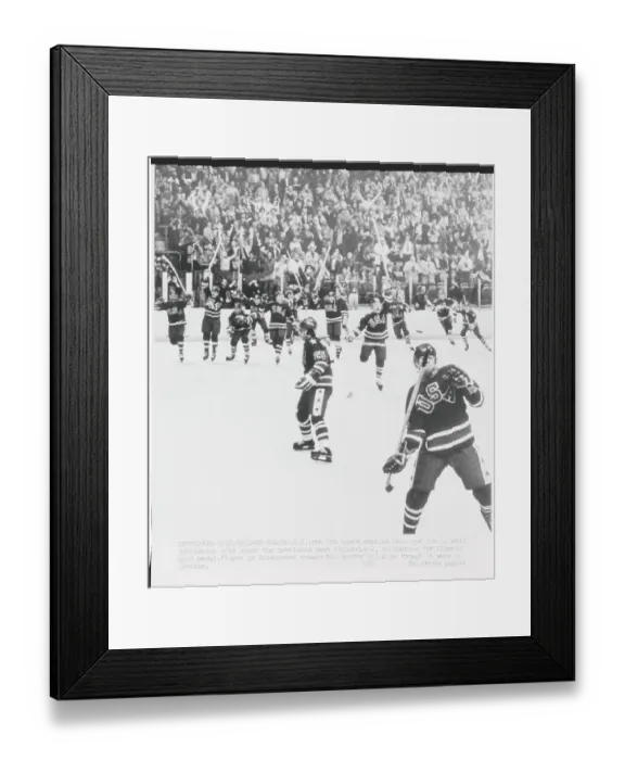 Framed Print : American Hockey Team Rejoicing on Win over Finland Framed Print : American Hockey Team Rejoicing on Win over Finland