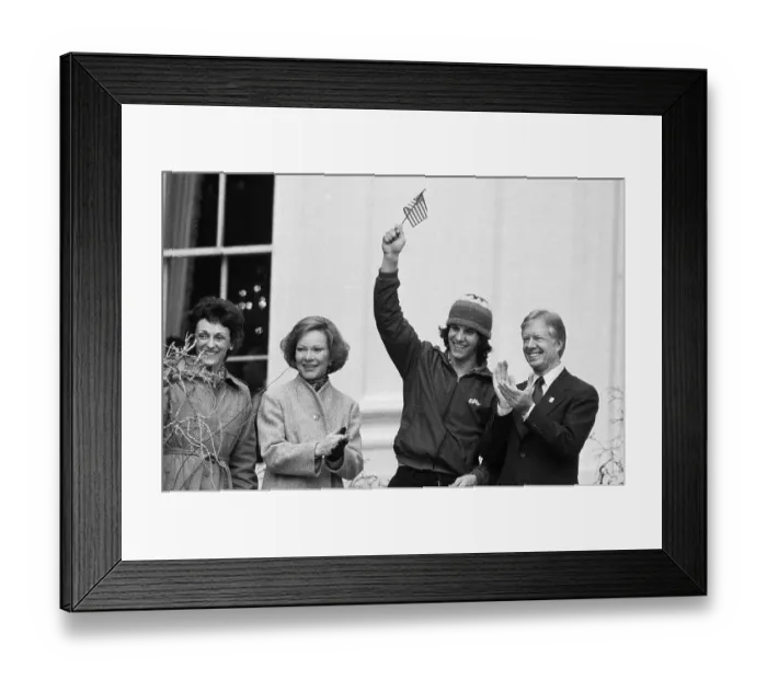 Framed Print : President Jimmy Carter Applauding Eric Heiden Framed Print : President Jimmy Carter Applauding Eric Heiden