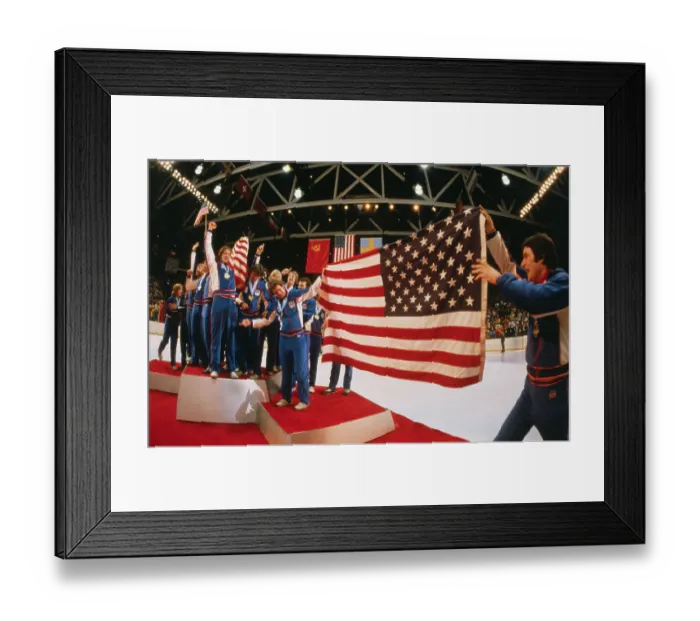 Framed Print : American Hockey Team Celebrating Victory Framed Print : American Hockey Team Celebrating Victory