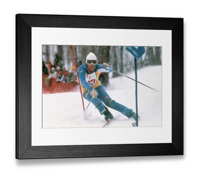 Framed Print : Ingemar Stenmark Skiing Downhill Framed Print : Ingemar Stenmark Skiing Downhill