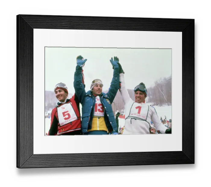 Framed Print : Ingemar Stenmark and Opponents After Winning Olympic Medals Framed Print : Ingemar Stenmark and Opponents After Winning Olympic Medals