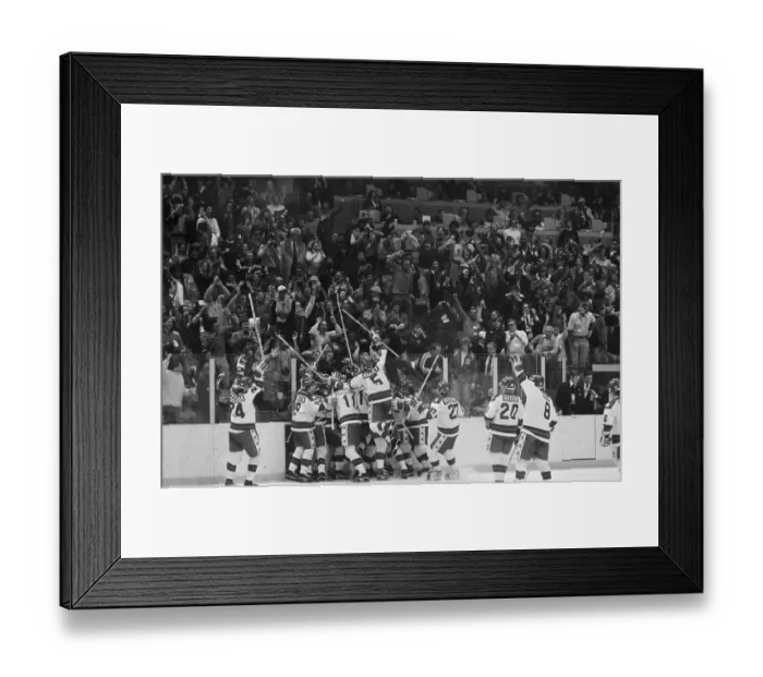 Framed Print : Hockey Players Celebrating Victory Framed Print : Hockey Players Celebrating Victory