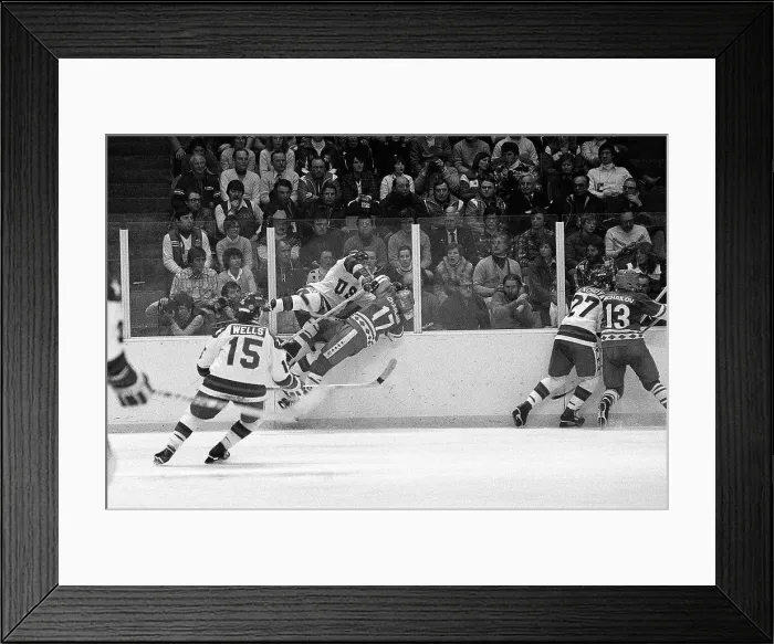 Framed Print : U.S. and Soviet Union Olympic Hockey Game Framed Print : U.S. and Soviet Union Olympic Hockey Game