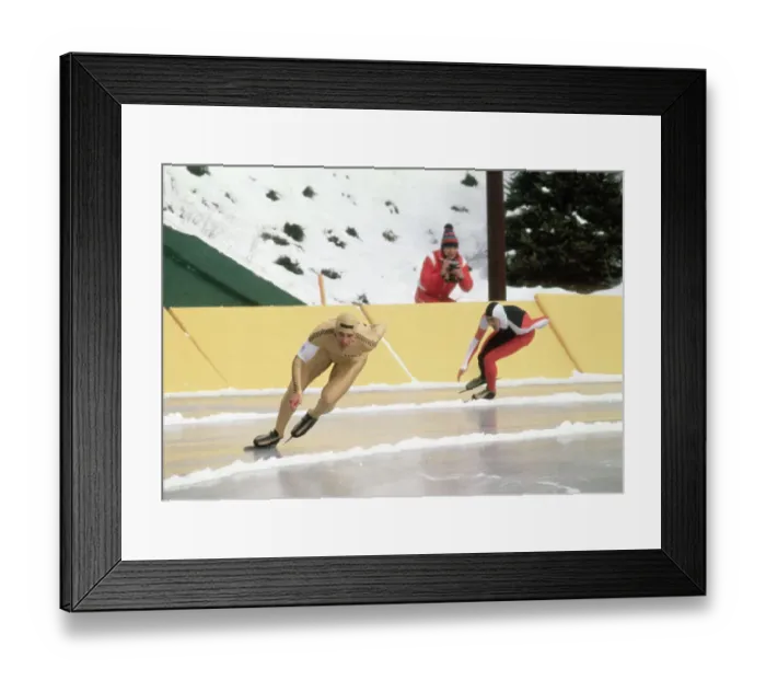 Framed Print : Eric Heiden Racing With Gaetan Boucher Framed Print : Eric Heiden Racing With Gaetan Boucher
