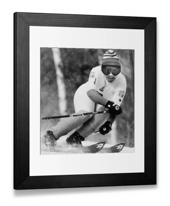 Framed Print : Hanni Wenzel Skiing on Slope Framed Print : Hanni Wenzel Skiing on Slope